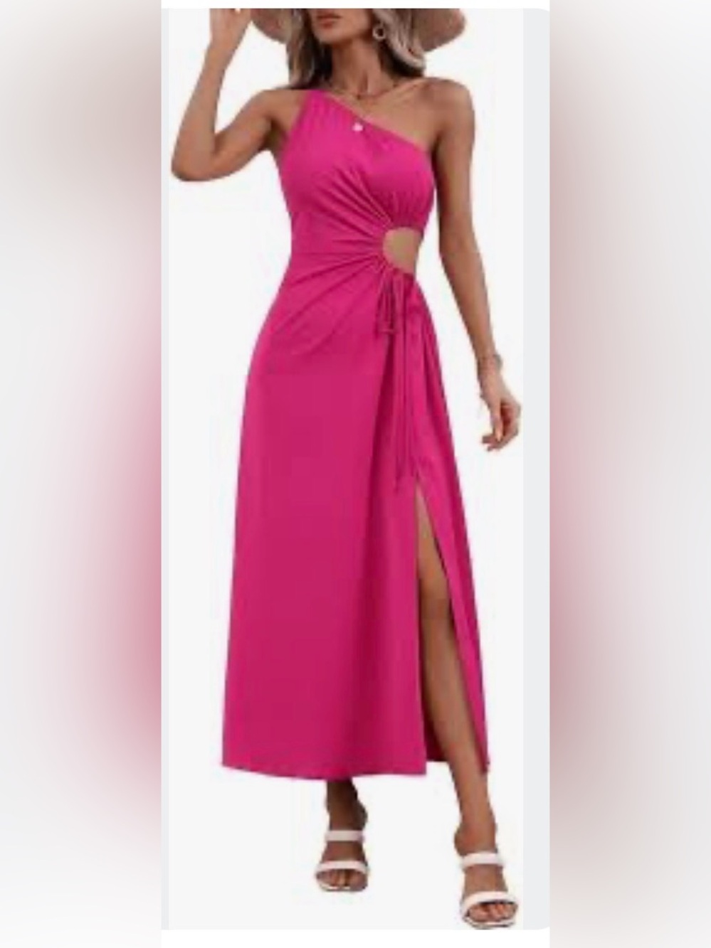 Sason L (size 8/10) fuchsia pink side cutout dress